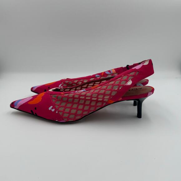 Altuzarra Pink Print Mesh Slingback Kitten Heel Pumps – Size 36 - Picture 1 of 9